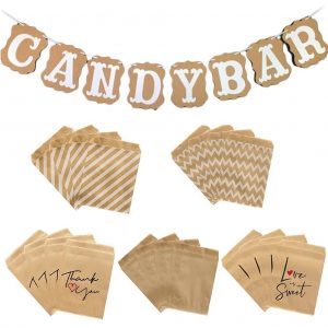 Candy Bar Banner mit Kraftpapier Tüten